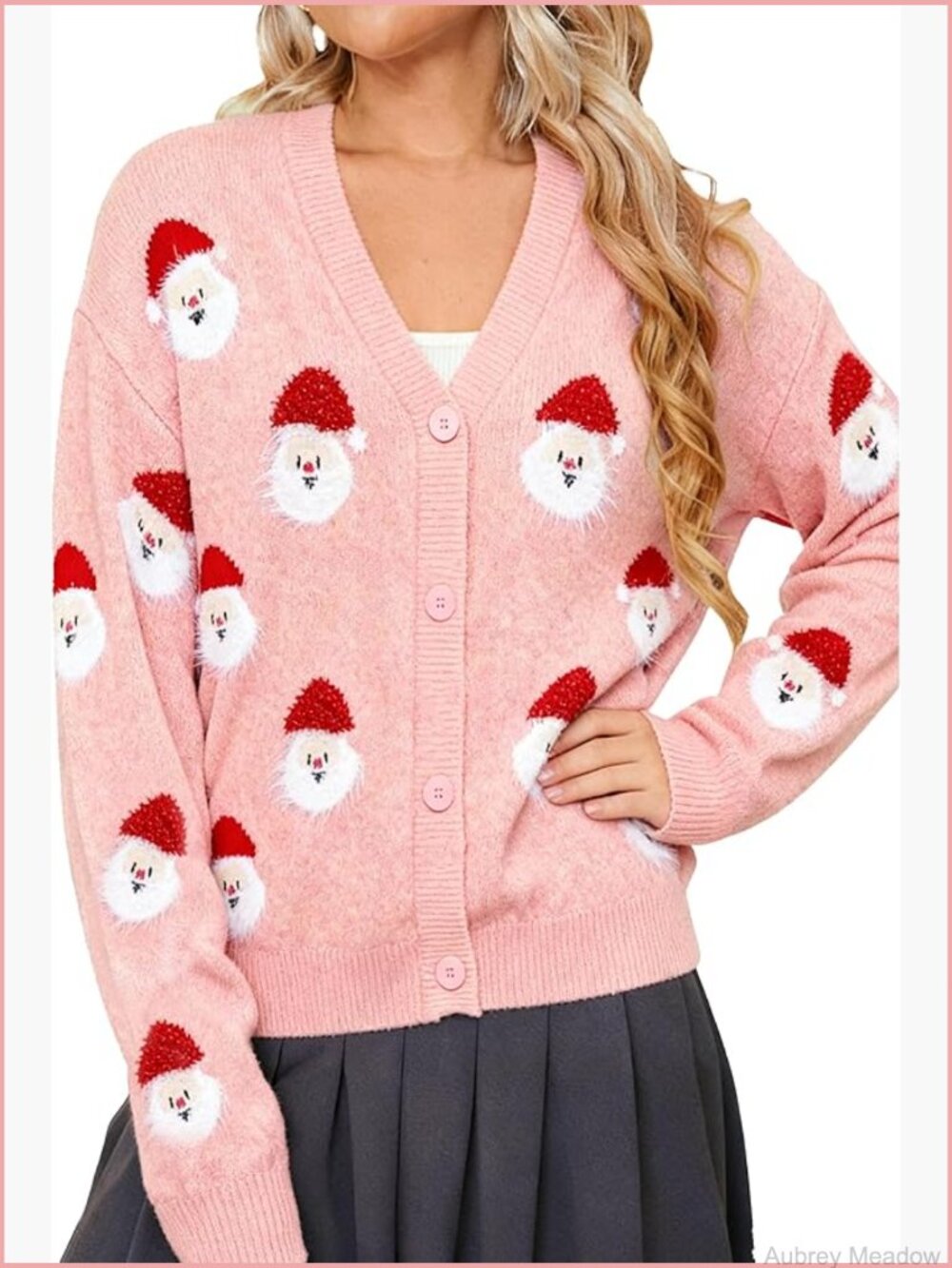 Funny Reindeer Cardigan Open Front Knit Sweater Holiday Party